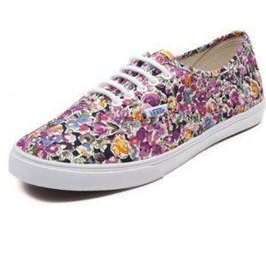 💜NIB Vans Authentic Lo Pro Sneakers Floral Violet True White Size 7💜